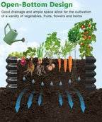 3.0x3.0x1.0ft Raised Garden Bed Kit, Rustproof PP Material Garden Box, Flower Bed with Tool-Free Assembly Design, Square Planter Boxes for Outdoor Plants Vegetables Flower Fruit Herb, Black