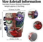 Picasso Abstract Face Flower Pot,Unique Resin Crafted Planter with Drainage Holes,Interesting Colorful Planter with Human face,for Indoor and Outdoor Botanical Home décor (Serious)