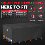 Furniture Set Cover 136 x 74 Inch Black Waterproof 600D Oxford Fabric