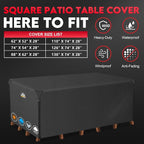 Furniture Set Covers, Black 600D Waterproof, 126 x 74 x 28 Inch