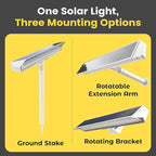 Brighticonic Solar Sign Lights Outdoor White – LED Solar Sign Light for House Numbers & Real Estate Signs – 13" Warm White Floodlight, IP65 Waterproof, Dusk to Dawn Solar Mailbox Light