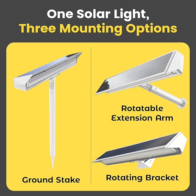 Brighticonic Solar Sign Lights Outdoor White – LED Solar Sign Light for House Numbers & Real Estate Signs – 13" Warm White Floodlight, IP65 Waterproof, Dusk to Dawn Solar Mailbox Light