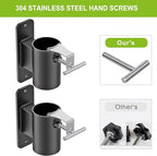 Heavy Duty Deck Railing Umbrella Holder, Patio Umbrella Stand for 1-2 Inch Poles, Space-Saving Design, Secure & Sturdy Post Flat Mount for Deck Railing, Balcony, Outdoor Courtyard, Fences