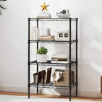 DUMOS 4-Tier Metal Wire Storage Shelves, Adjustable Standing Storage Rack Shelf, Heavy Duty Steel Shelving Unit Organizers for Kitchen Bathroom Pantry Garage, 23.3" W×13.4" D×47" H, Black