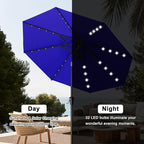 ABCCANOPY 10FT Durable Solar Led Patio Umbrellas with 32LED Lights (Blue)
