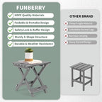 FUNBERRY Outdoor Folding Adirondack Side Table, Portable No Assembly Patio End - Image 6