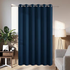Joydeco Blackout Patio Sliding Door Curtains 108 Inches Long, Grommet Privacy Room Divider Curtains, Extra Wide Thermal Blackout Drapes for Bedroom Living Room (Navy Blue, 80Wx108L, 1 Panel)