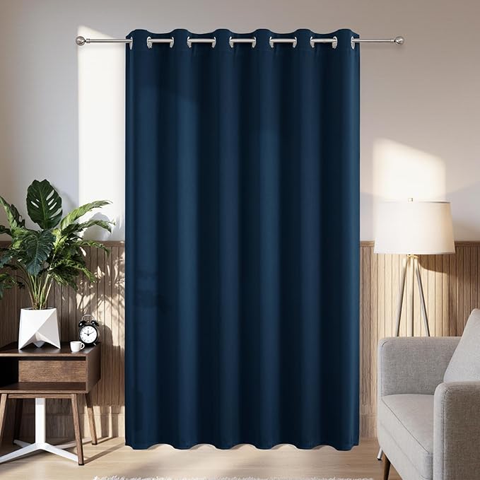 Blackout Patio Sliding Door Curtains – Navy Blue, 80Wx90L, 1 Panel