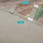 NICETOWN 2 Panels Natural Outdoor Patio Curtainss Waterproof, Detachable Sticky Tab Top Thermal Insulated Privacy Indoor Outdoor Drapes Cold & Heat Block Room Darkening for Pergola, W52 x L84