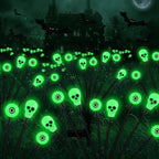 Solar Halloween Lights Outdoor,Halloween Decorations Outdoor, Scary Eyeball Lights,2PACKS 16LED,IP65 Waterproof, Decor for Garden/Yard/Patio/Lawn/Pathway(Green)