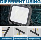 1 Pack LED Flood Lights Outdoor, 300W 30000LM Super Bright Floodlight Outside Work Light with 5.9FT Plug, IP65 Waterproof 6000K Outdoor LED Flood Light for Garage, Yard, Lawn, Garden