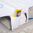 Ostrich Custom Fitted Towel for Chaise Lounge, Outdoor Beach Chair Cover with Storage Pockets, White - Towel Only - Chair Not Included