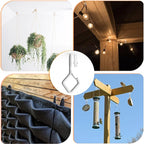 2.2" Screw in Hooks with Safety Buckle Design for Hanging Outdoor String Lights, Plant, Flowers, Heavy Duty Outdoor Garden Lights Q-Hooks, Wall Mount Ceiling Mount (10Pack White)