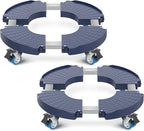 VANCASTLE Plant Caddy with Lockable Wheels Heavy Duty 450lbs Capacity, 15-22 Inch Adjustable Plant Stand with Wheels Rolling base, Plant Dolly for Flower Pot Mover Indoor Outdoor, Blue, 2 Pack