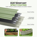 G GOOD GAIN Raised Garden Beds - 8x2x1ft Galvanized Planter Boxes Kit with Protective Tape & Gloves & Tools | Oval Metal Outdoor Raised Bed for Gardening Vegetables, Fruits, Flowers, Herbs, Oliver