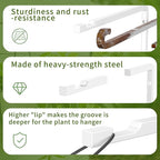 2 Pack 8 Inch Plant Hanger Hooks for Indoor Hanging Plants, Heavy Duty Steel Hanging Plant Brackets Wall Mount Hooks for Hanging Bird Feeders Flower Basket Wind Chime Solar Lanterns Outdoor, White