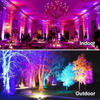 MELPO Led Flood Light 500W Equivalent, RGBW Led Outdoor Lights Colored Floodlight with Remote,50W,5000ML 2700K,120 Colors, Timing, Dimmable, Custom Modes, Landscape Lighting (4 Pack)