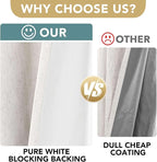 H.VERSAILTEX 100% Blackout Curtains Ivory, Linen Blackout Curtains 96 inch Curtains 2 Panel Set, Elegant Curtain for Bedroom Grommet Drapes Window Curtains Living Room Drapes