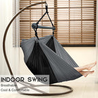 Hammock Swing Chair for Outdoor & Indoor, Lightweight & Portable, Perfect for Adults & Camping (Black, Gray)
