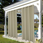 BONZER Outdoor Curtains for Patio Waterproof Thick Privacy Grommet Light Filtering Outside Curtains for Porch Pergola Gazebo Deck, 1 Panel, 54W x 108L inch, Taupe