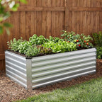 INNO STAGE 6x3x2ft Galvanized Raised Garden Bed, Raised Garden Bed Kit-Metal Planter Box Outdoor, Planting for Vegetables, Fruits, Herbs, Flowers, Silver