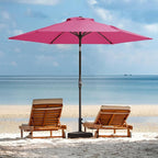 JEAREY 7.5FT Patio Umbrella Market Table Umbrella with 6 Sturdy Ribs, Push Button Tilt/Crank Outdoor Umbrella for Garden, Deck, Backyard, Pool and Beach,Rose Pink