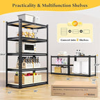 5 Tier Garage Shelving 2020LBS Storage Shelves,Adjustable Heavy Duty Metal Shelving Unit Utility Rack for Garage,Kitchen Pantry Shelf for Warehouse,Closet,Commercial,28" W x 12" D x 59.8" H,Black