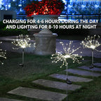 2 PCS Solar Firework Light, Outdoor Solar Garden Decorative Lights 120 LED Powered 40 Copper Wires String DIY Landscape Light for Walkway Pathway Backyard Christmas Decoration Parties (Cool White)