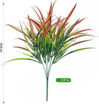 Ivydale 12Pcs Fake Plants Outdoor Artificial Plastic Grass Spring Decoration UV Resistant Faux Greenery Stems Bushes Outside Fake Plants for Planters Patio Porch Window Box Pathway Garden Home Decor