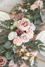 Artificial Flower Garland 6 FT Dusty Rose Eucalyptus Silk Greenery