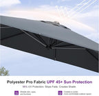 PURPLE LEAF 9 Feet Patio Umbrella with Base Outdoor Cantilever Square Umbrella Aluminum Offset Umbrella with 360-degree Rotation for Garden Deck Pool Patio, Grey