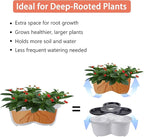 VECELO 7 Tier Vertical Garden Planter, Self Watering Stackable Planters with Wheels for Strawberries, Herbs, Flowers, Vegetables, White