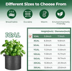 T4U 1 Gallon Grow Bags, Upgrade Grow Bags with Handles, Heavy Duty Thickened Nonwoven Fabric Pots, 1 Gallon Pots for Plants, Herb, Mint, Thyme (5 Pack)