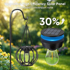 Solar Lanterns Outdoor Waterproof: 2 Pack Metal Hanging Decorative Solar Lights for Pathway Patio Garden Yard - 800mAh Lighting Auto On/Off - IP65 Rustproof Outdoor Lights - Gifts for Mom Women