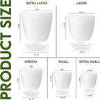 Utopia Home Plant Pots Indoor with Drainage Holes – Set of 5 White Plastic Flower Pots (7/6.6/6/5.3/4.8 Inch) – Modern Planters for Indoor Plants, Room & Office Décor, Great Stocking Stuffers