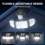 85W Motion Sensor Outdoor Light, 8500LM Ultra-Bright LED Security Light with 3 Adjustable Heads, IP65 Waterproof Dusk to Dawn Flood Light for Garage, Yard, and Driveway, 6500K Daylight, Black