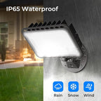 CINOTON 65W LED Flood Lights Outdoor, IP65 Waterproof Exterior Security Wall Lights with 180°Knuckle, 9100LM 120V Outside Aluminum Lighting Fixture for Patio Porch Barn Garden 5000K 2 Pack, UL Listed