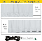 NICETOWN 2 Panels Outdoor Curtains Waterproof Pocket & Back Tab on Top & Bottom, Thermal Insulated Windproof Sun Blocking Outside Privacy Drapes for Patio with Fixed Rope, W84 x L95, Greyish White