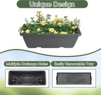 GENMOUS 4 Tier Raised Garden Bed Tall 45'' Vertical Elevated Garden Planter Standing Garden Bed Planter Box with Drainage Holes Removable Tray Outdoor Herb Planter Stand on Patio Balcony Porch Black
