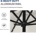 ABCCANOPY Durable Solar Led Patio Umbrellas with 32LED Lights 7.5FT (Light Beige)
