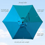 Blissun 7.5 ft Patio Umbrella, Yard Umbrella, Outdoor Market Umbrella with Push Button Tilt Crank (Cerulean)