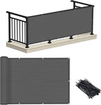 LOVE STORY Balcony Privacy Screen, 3'x11' Deck Shield Screen Fence Cover,UV Protection and Weather-Resistant,3 FT Height for Deck, Patio, Backyard, Outdoor Pool, Porch, Railing, Dark Grey