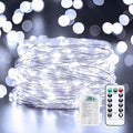 String Lights 33 Ft 100 LED Pure White Battery Powered Fairy Lights