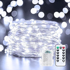String Lights 33 Ft 100 LED Pure White Battery Powered Fairy Lights