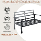 HOMREST Outdoor Loveseat Aluminum Patio Furniture Sofa, All-Weather Metal Outdoor Couch with Cushions, Grey