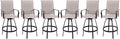 Vongrasig 6 Piece Patio Swivel Bar Chairs, All Weather Metal Textile High Swivel Bar Stools Chairs, Outdoor High Top Bistro Set for Backyard, Lawn Garden, Balcony, Taupe