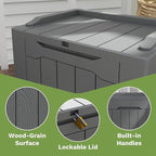 Patiowell 30 Gallon Resin Deck Box, Outdoor Storage Box for Patio Furniture, Deliveries, Pool Supplies,Waterproof and Lockable, Grey