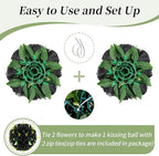 Artificial Black Rose Flower Balls, Set of 6 Silk Centerpieces