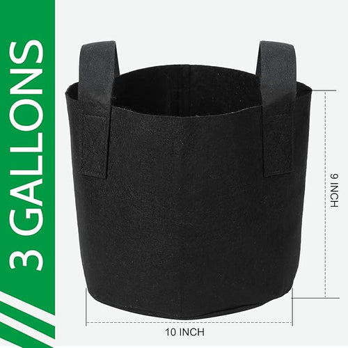12-Pack 3 Gallon Grow Bags, 300G Thickened Nonwoven