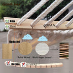 Double Hammock 2 Person Large 220x150cm with Steel Stand and Removable Spreader bar Load 500lb, Canvas Cotton Hammocks for Patio Porch Garden Backyard Outdoor and Indoor